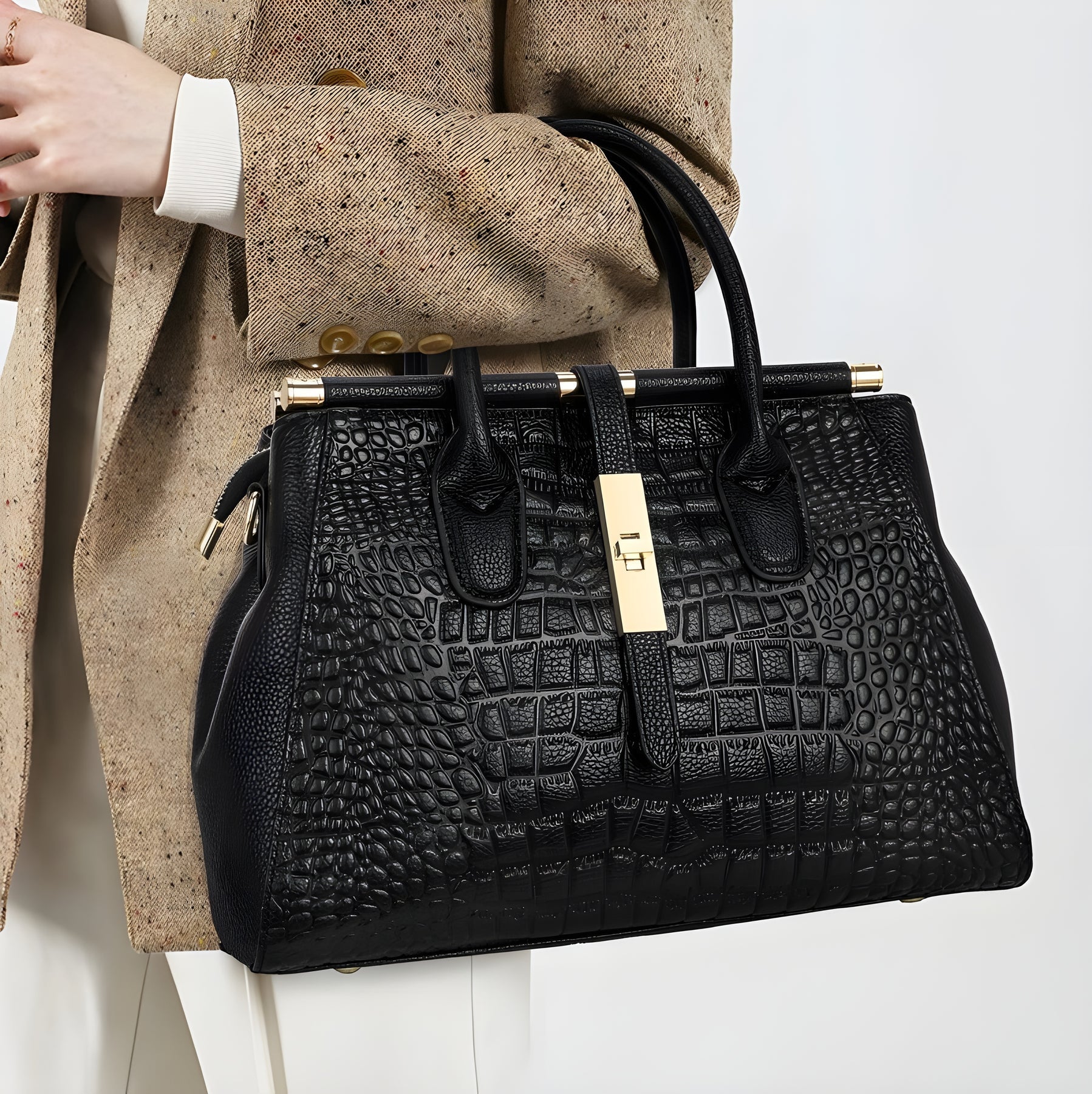 Alexina | Women’s Top Handle Crossbody Black Bag