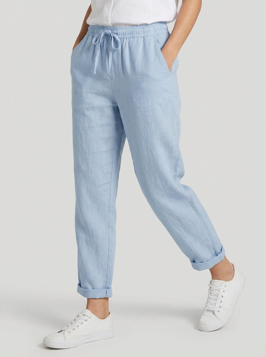 Alexis | Women’s Drawstring Waist Straight Leg Pants