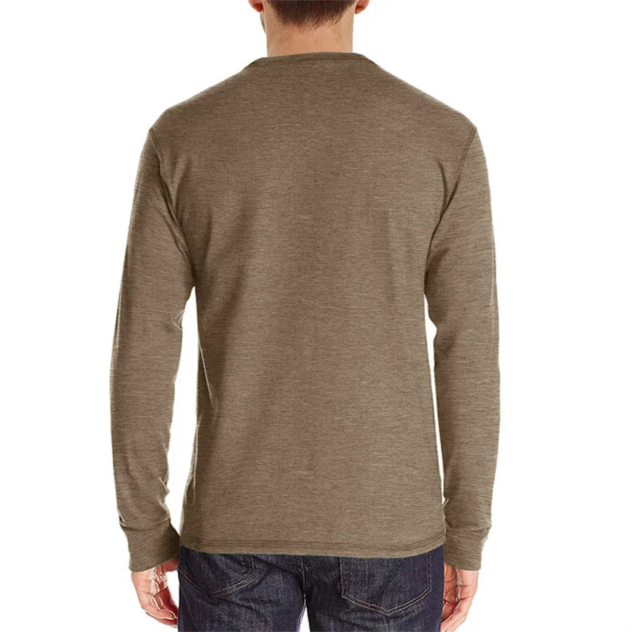 Alfonso | Men’s Pocket Long Sleeve Henley Shirt