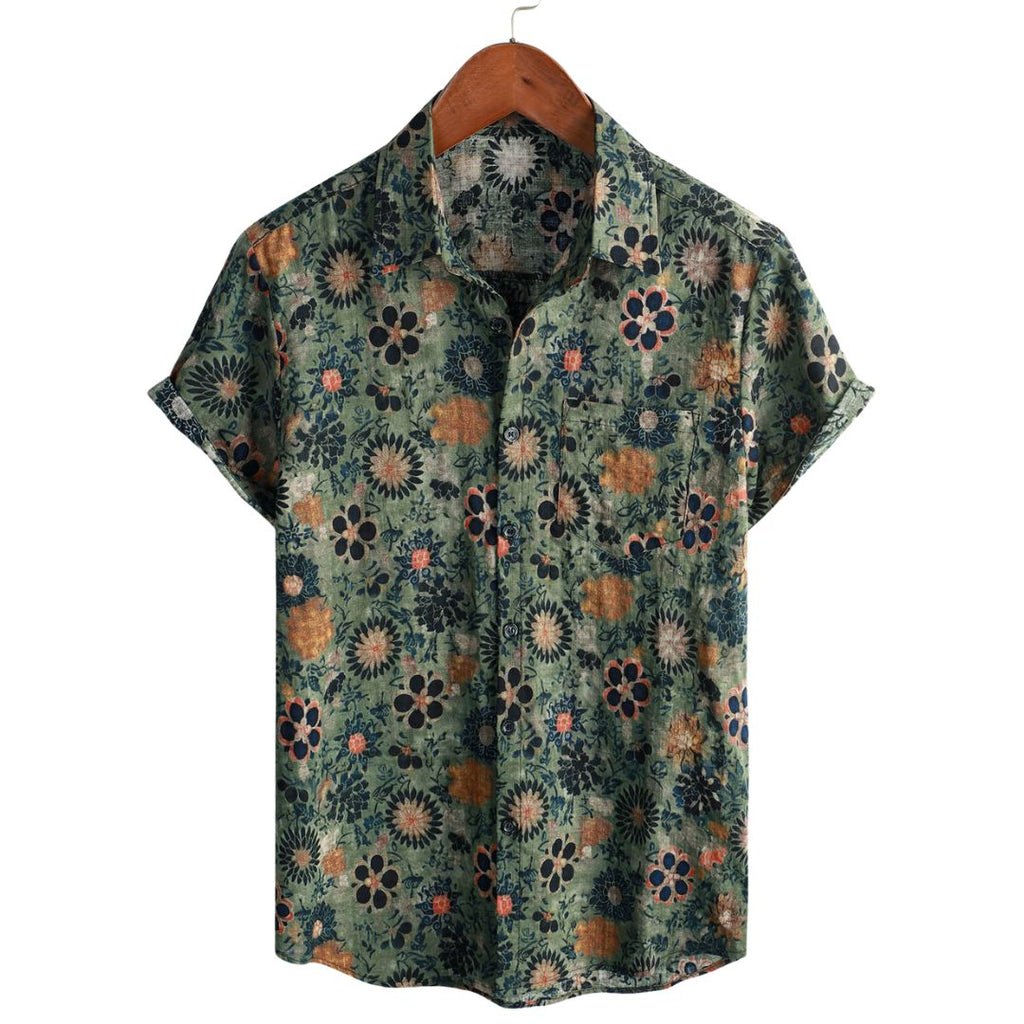 Algernon | Men's Patterned Short Sleeve Button Front Shirt