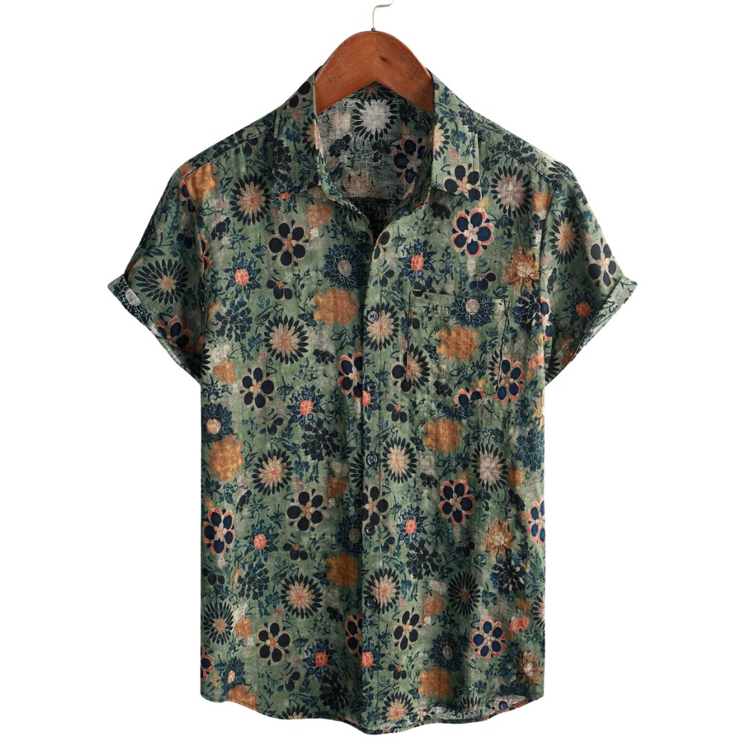 Algernon | Men's Patterned Short Sleeve Button Front Shirt