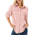 Algie | Women’s Collared Long Sleeve Button Front Pocket Shirt