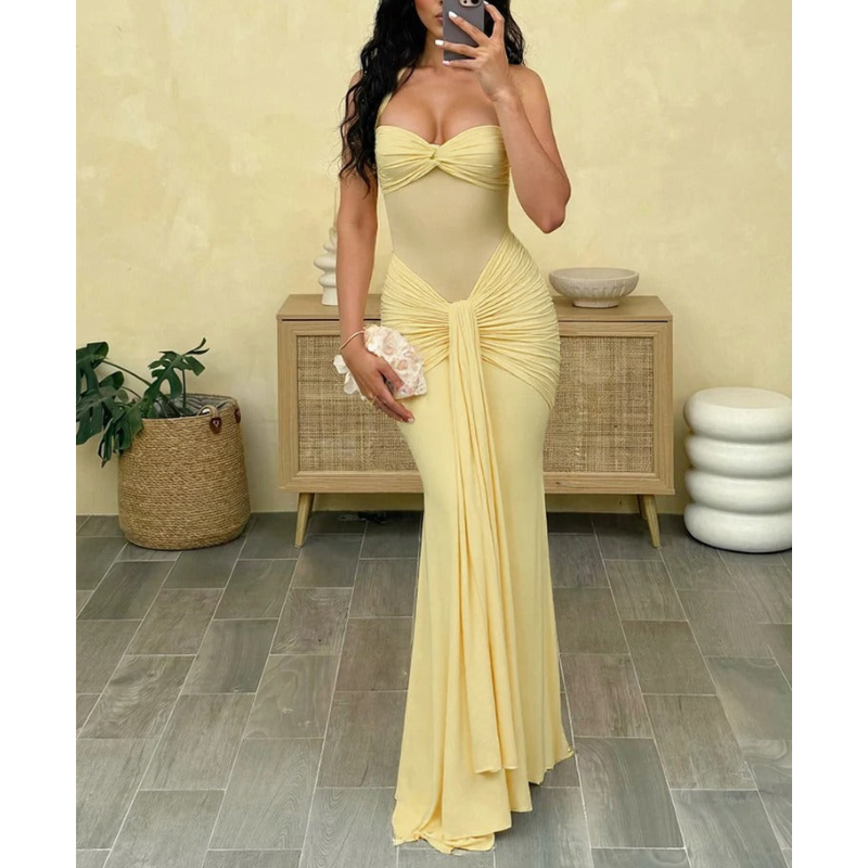 Alina | Women’s Backless Halter Neck Wedding Guest Dress