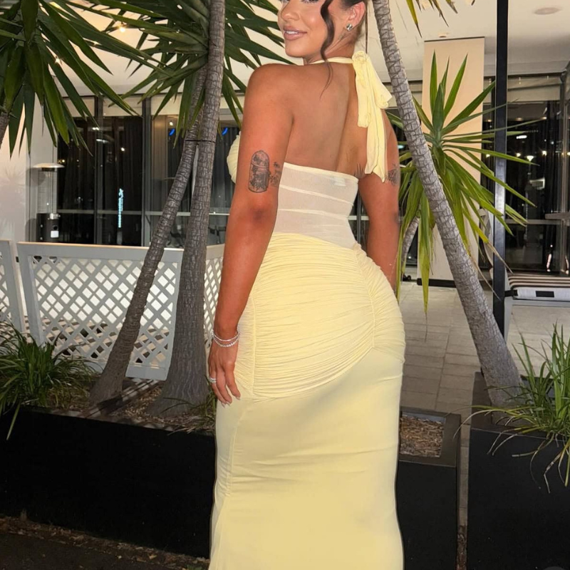 Alina | Women’s Backless Halter Neck Wedding Guest Dress