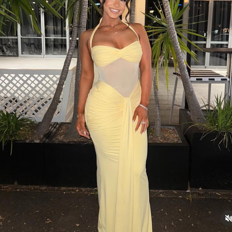 Alina | Women’s Backless Halter Neck Wedding Guest Dress