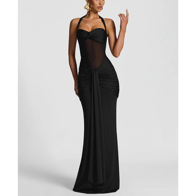 Alina | Women’s Backless Halter Neck Wedding Guest Dress