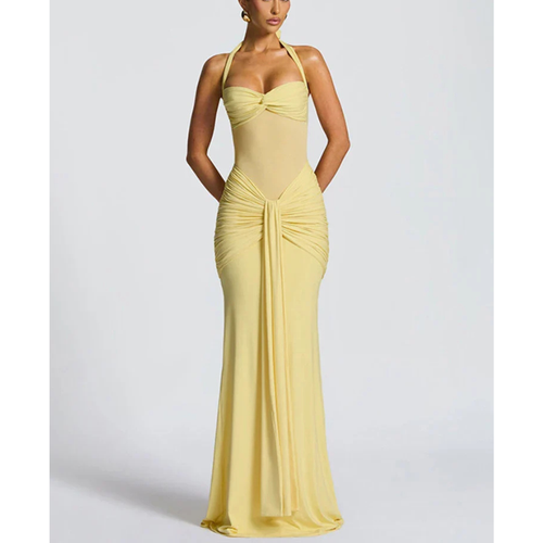 Alina | Women’s Backless Halter Neck Wedding Guest Dress