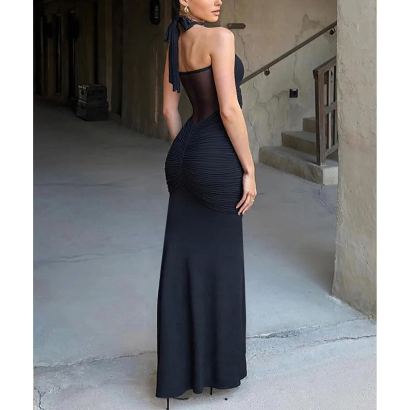 Alina | Women’s Backless Halter Neck Wedding Guest Dress