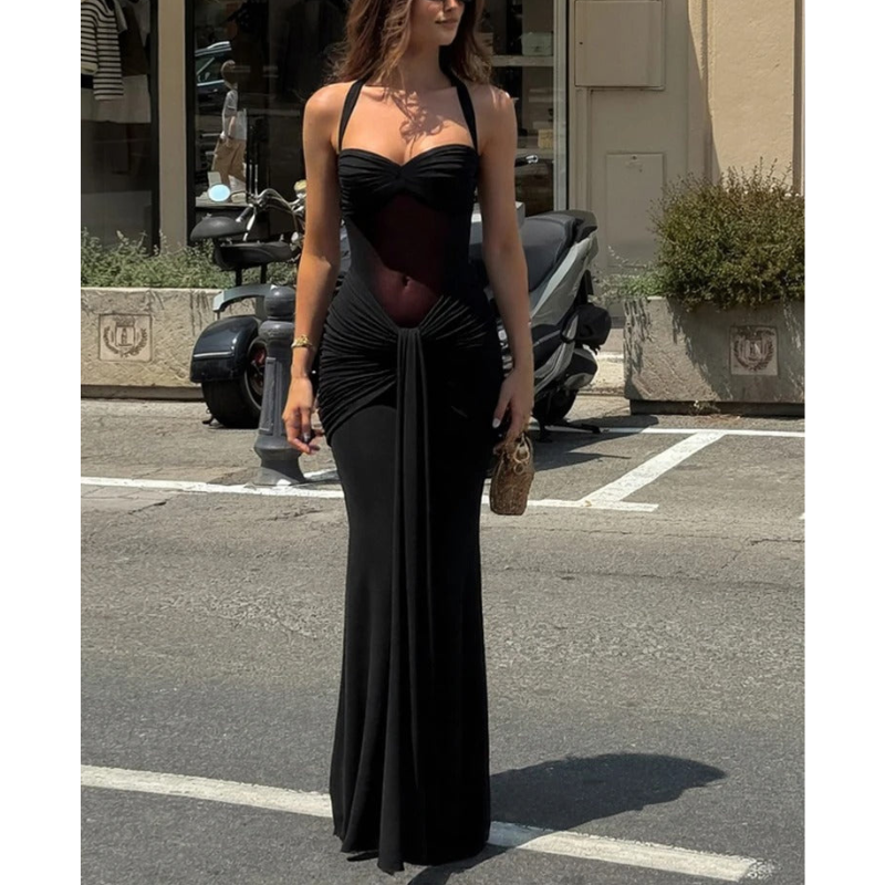 Alina | Women’s Backless Halter Neck Wedding Guest Dress