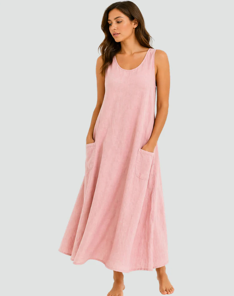 Alinta | Women’s Scoop Neck Sleeveless Beach Maxi Dress