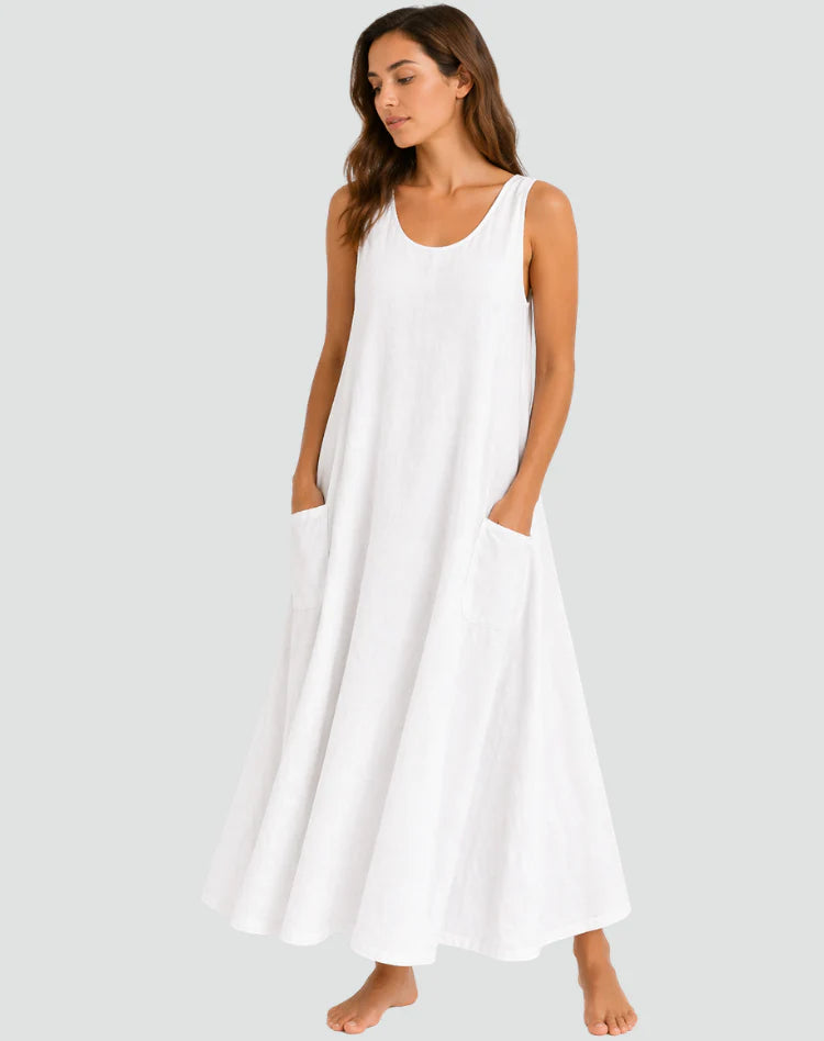 Alinta | Women’s Scoop Neck Sleeveless Beach Maxi Dress