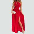 Aliomar | Women’s Draped One Shoulder High Slit Maxi Dress