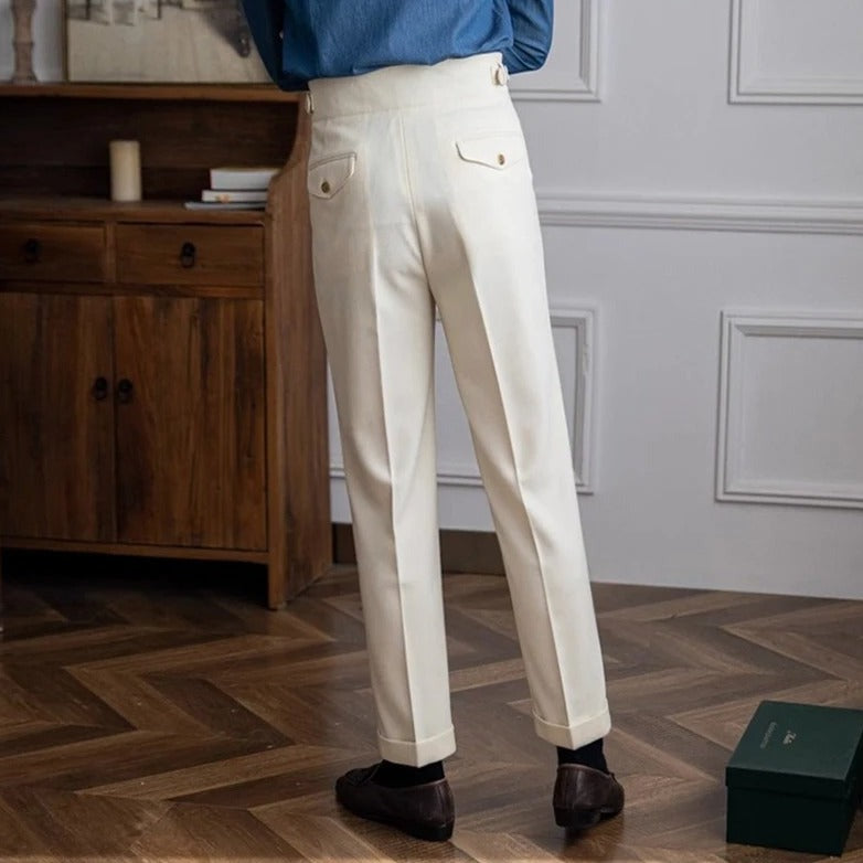 Alistair | Men's High-Waisted Pleated Pockets Dress Pants