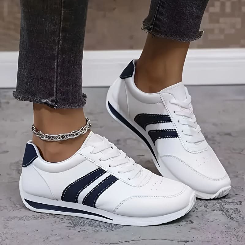 Alita | Women’s Low Top Striped Lace Up Closed Toe Sneakers