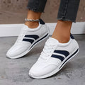 Alita | Women’s Low Top Striped Lace Up Closed Toe Sneakers