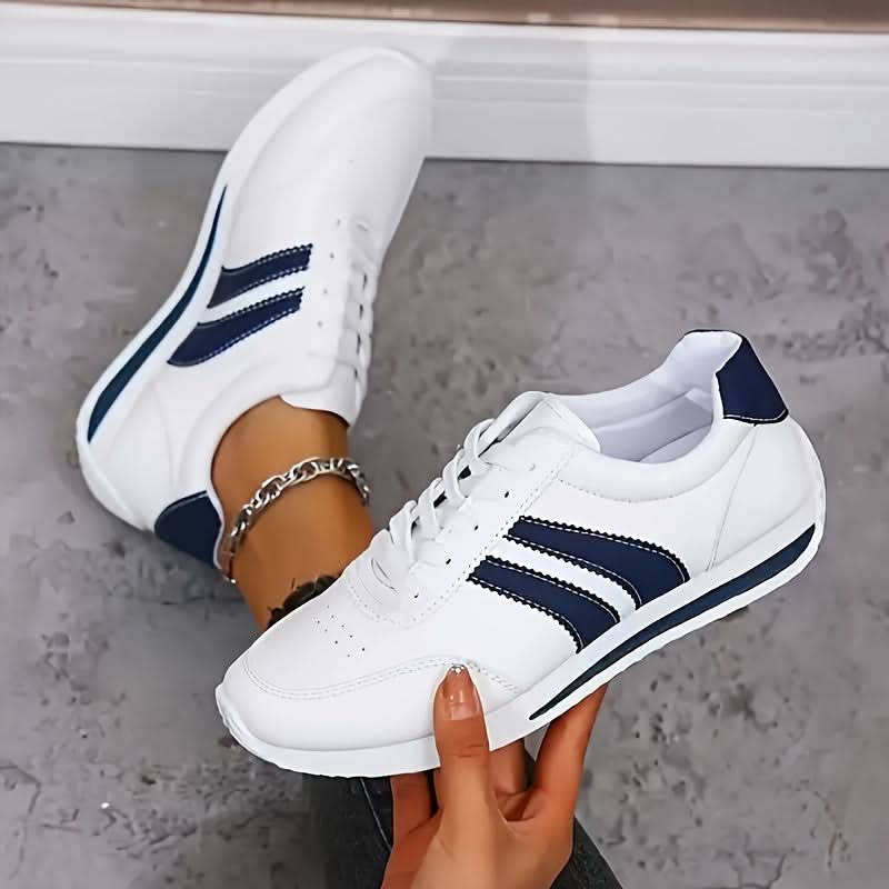 Alita | Women’s Low Top Striped Lace Up Closed Toe Sneakers