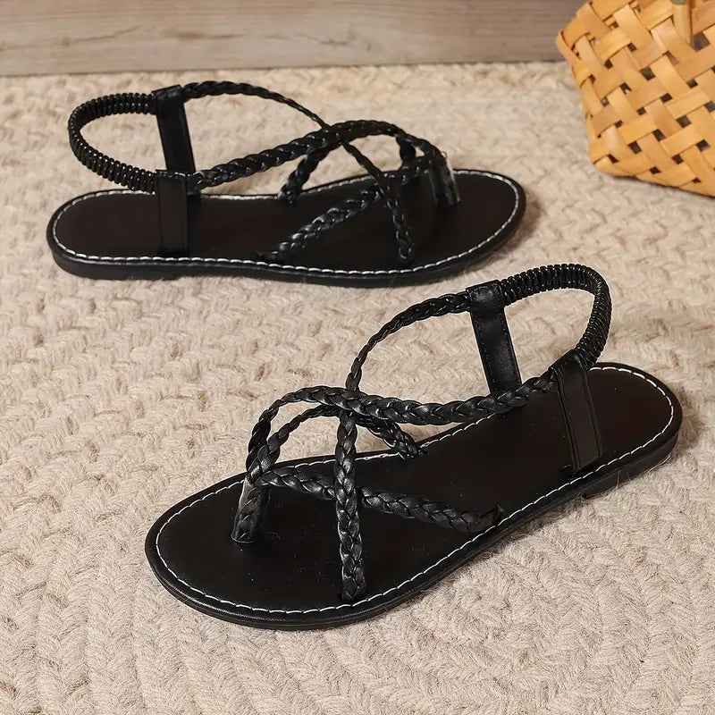 Alivia | Women’s Criss Cross Strap Round Toe Sandals