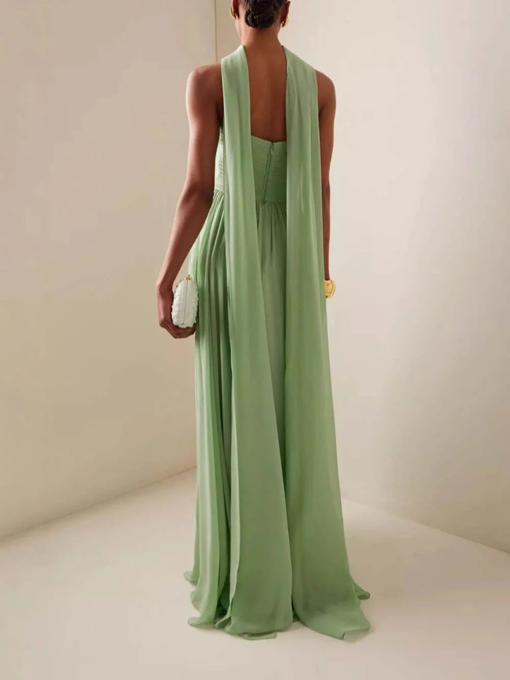 Allannah | Women’s Strapless Pleated Draped Flowy Wedding Guest Dress