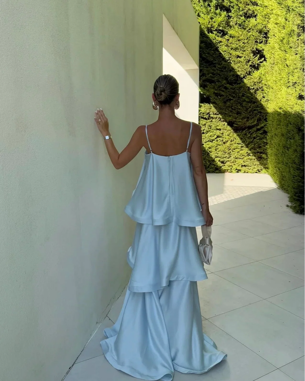 Allegria | Women’s Ruffled Strappy Sleeveless Wedding Guest Dress