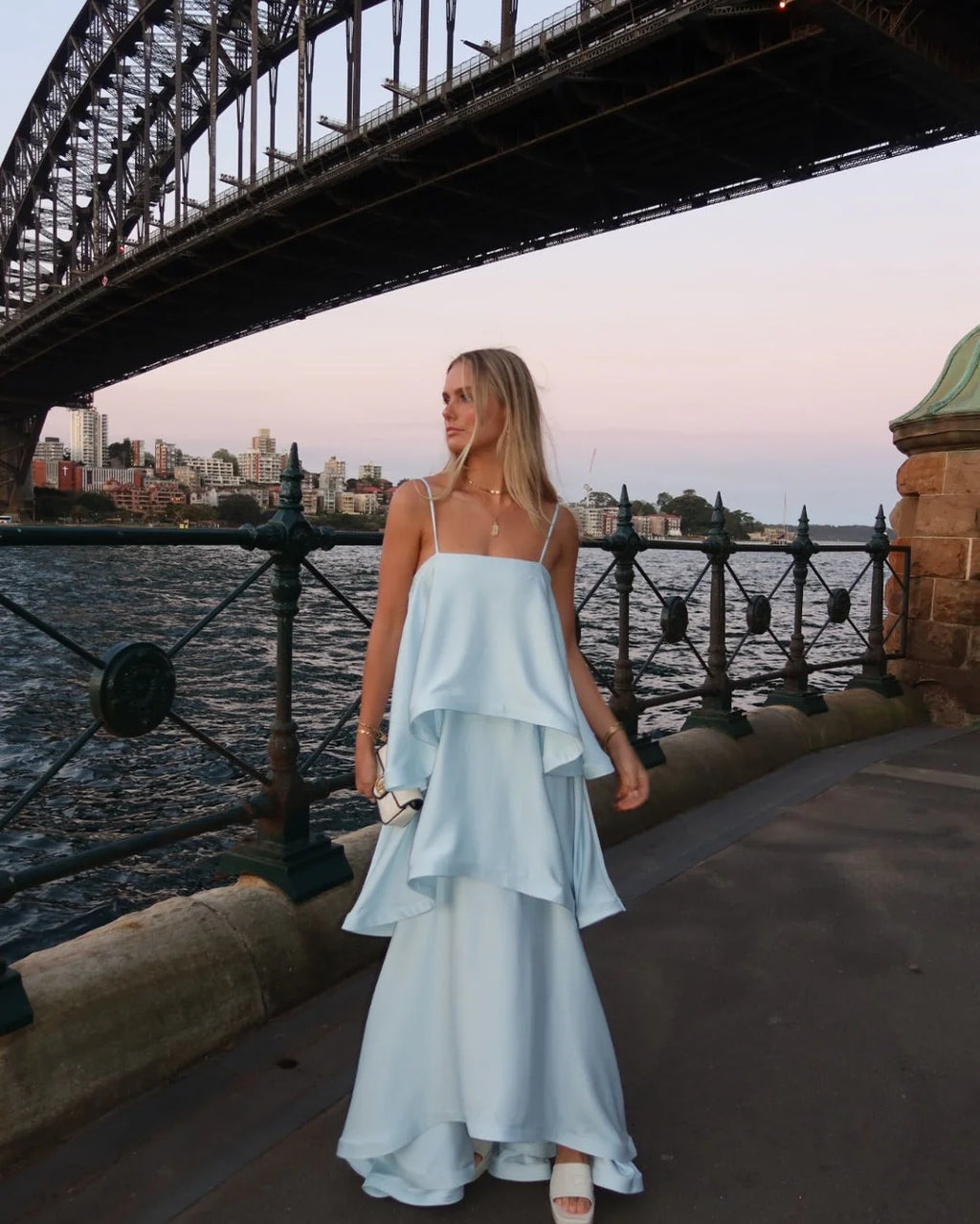 Allegria | Women’s Ruffled Strappy Sleeveless Wedding Guest Dress