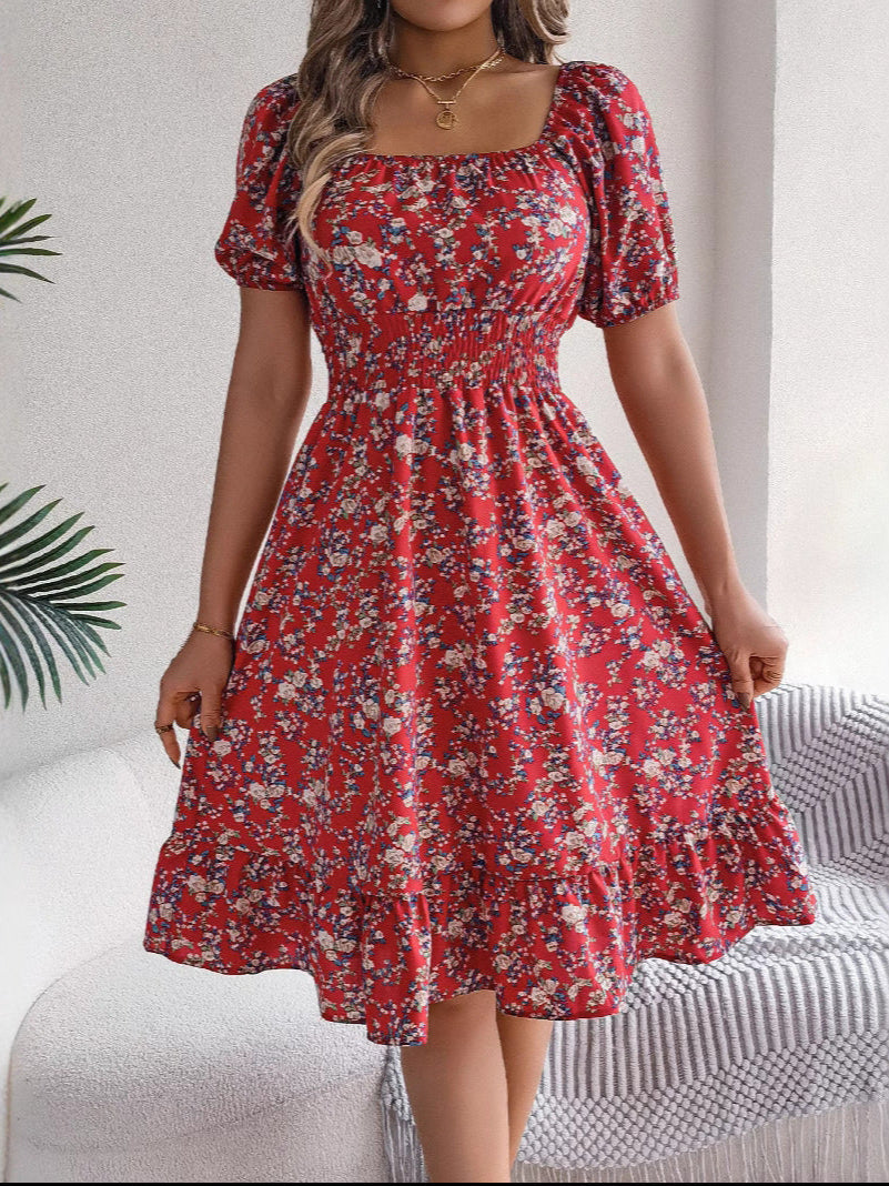 Alondra | Women's Off Shoulder Short Sleeve Floral Dress