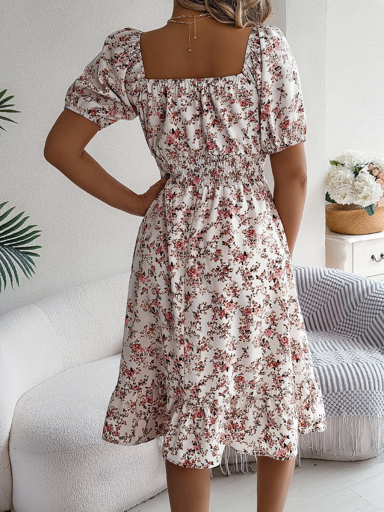 Alondra | Women's Off Shoulder Short Sleeve Floral Dress