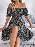 Alondra | Women's Off Shoulder Short Sleeve Floral Dress