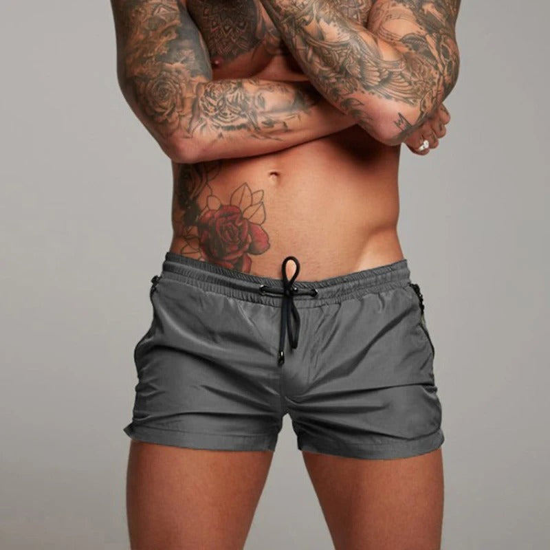 Alonso | Men's Drawstring Waist Zip Pocket Shorts