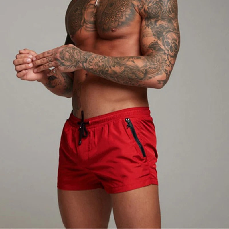 Alonso | Men's Drawstring Waist Zip Pocket Shorts