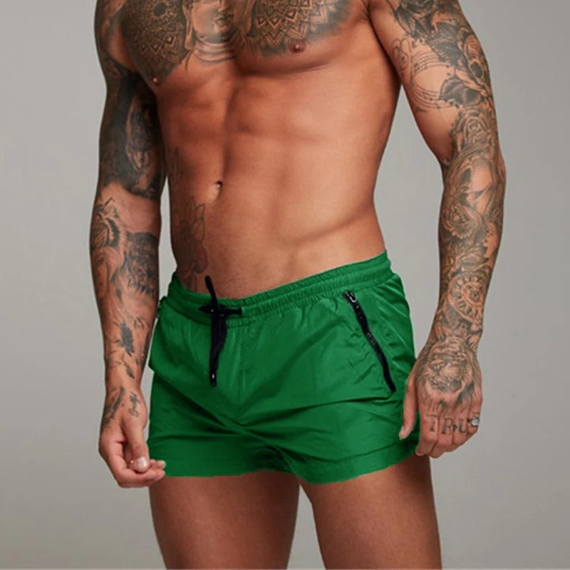 Alonso | Men's Drawstring Waist Zip Pocket Shorts