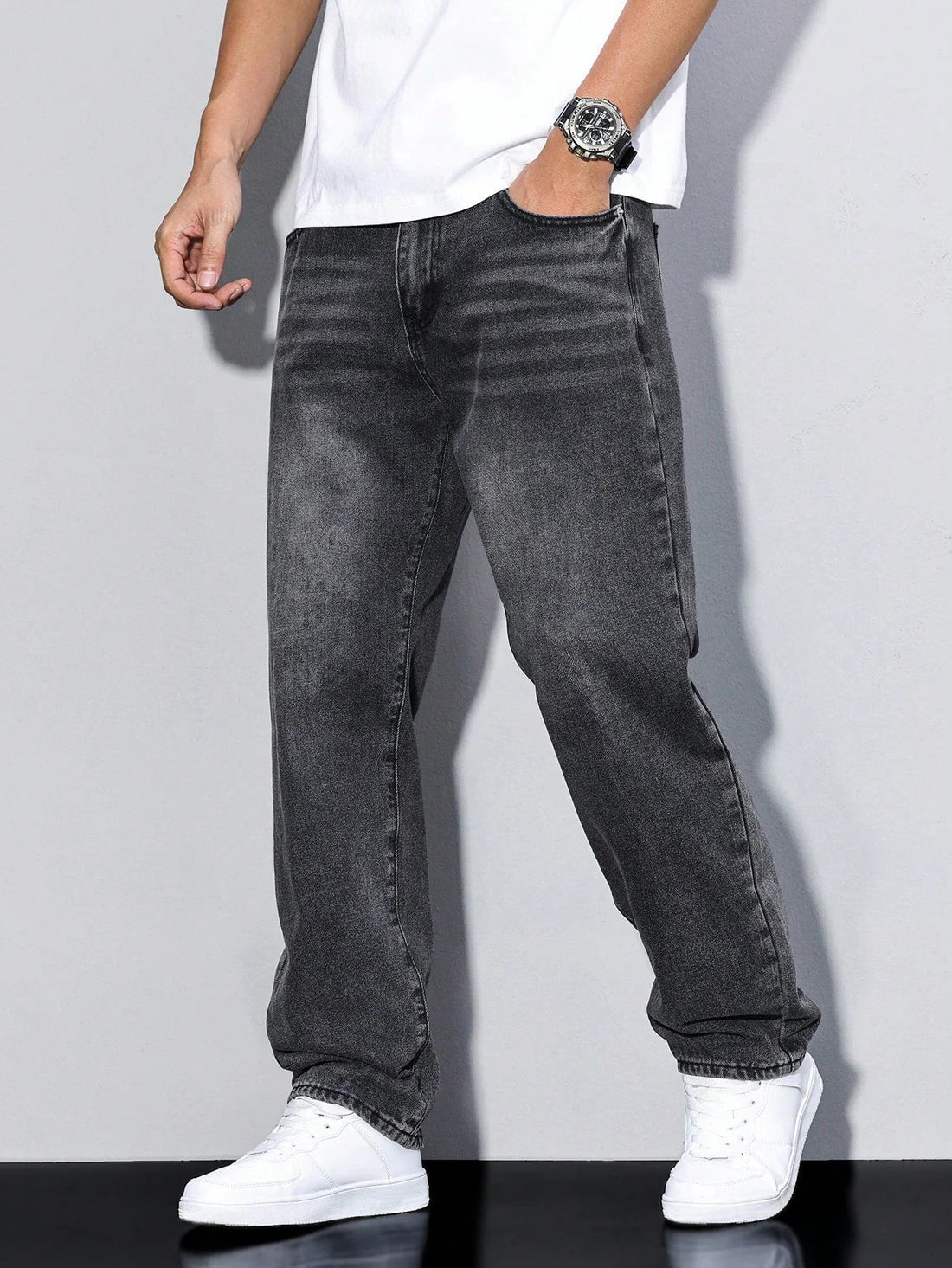 Alonzo | Men's Straight Leg Pockets Denim Jeans