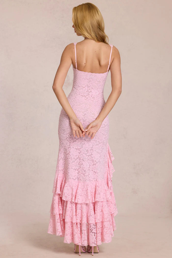 Alouette | Women's Fitted Ruffled Sleeveless Flowy Maxi Dress