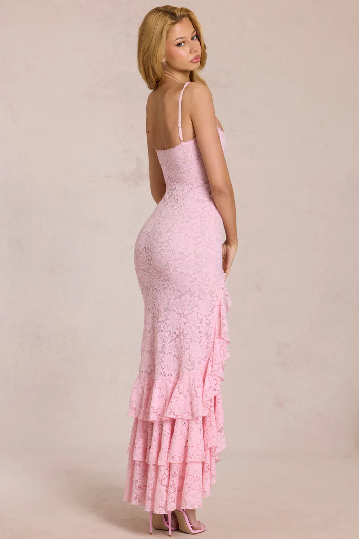 Alouette | Women's Fitted Ruffled Sleeveless Flowy Maxi Dress