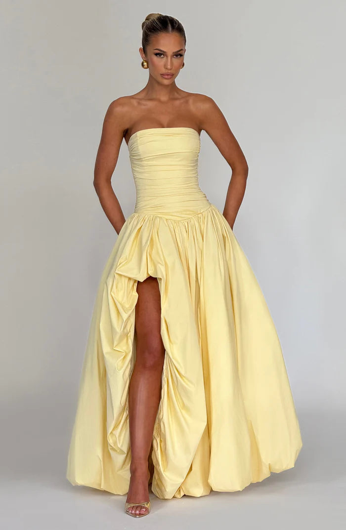 Aloysia | Women's Strapless Puffball Flowy Wedding Guest Dress