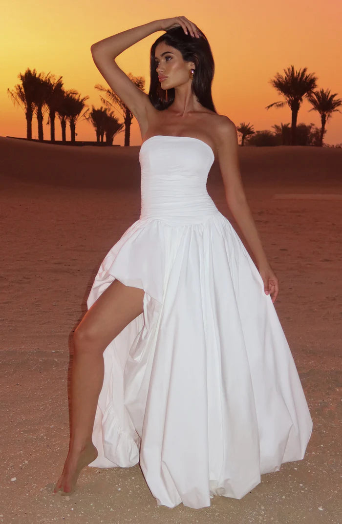 Aloysia | Women's Strapless Puffball Flowy Wedding Guest Dress