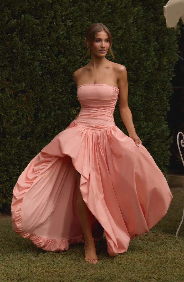 Aloysia | Women's Strapless Puffball Flowy Wedding Guest Dress