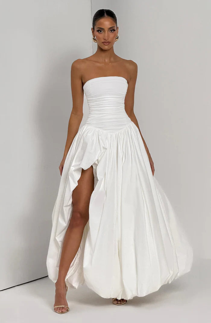 Aloysia | Women's Strapless Puffball Flowy Wedding Guest Dress
