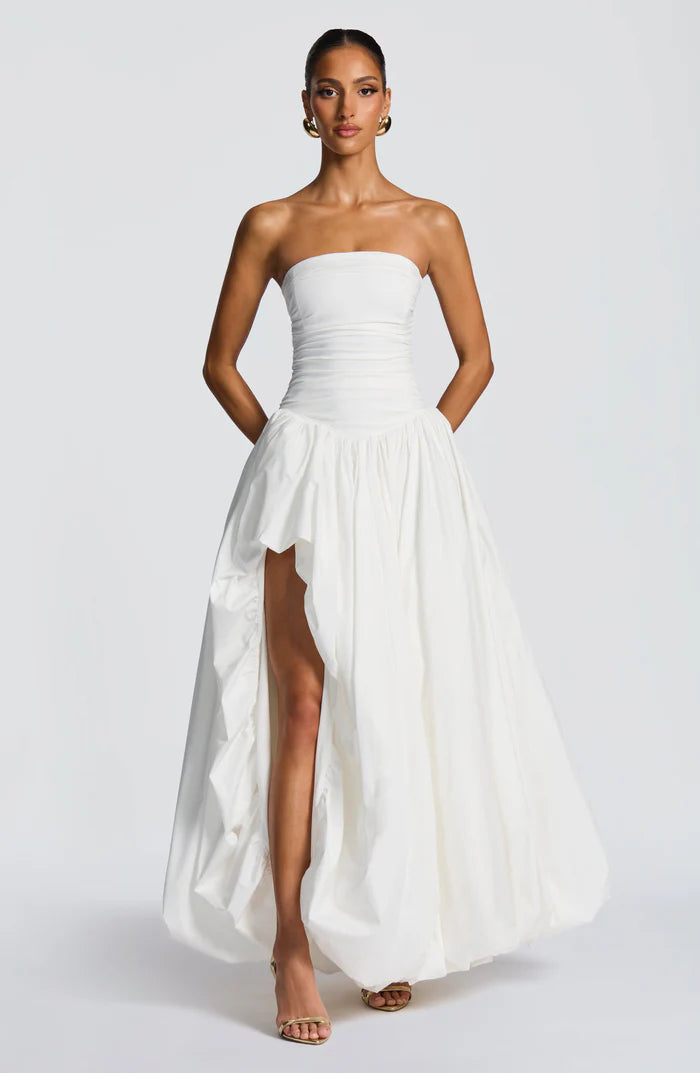 Aloysia | Women's Strapless Puffball Flowy Wedding Guest Dress