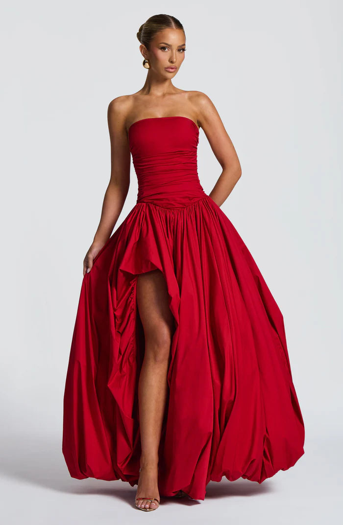 Aloysia | Women's Strapless Puffball Flowy Wedding Guest Dress