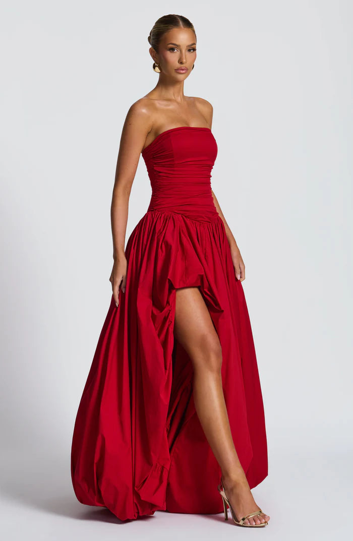 Aloysia | Women's Strapless Puffball Flowy Wedding Guest Dress
