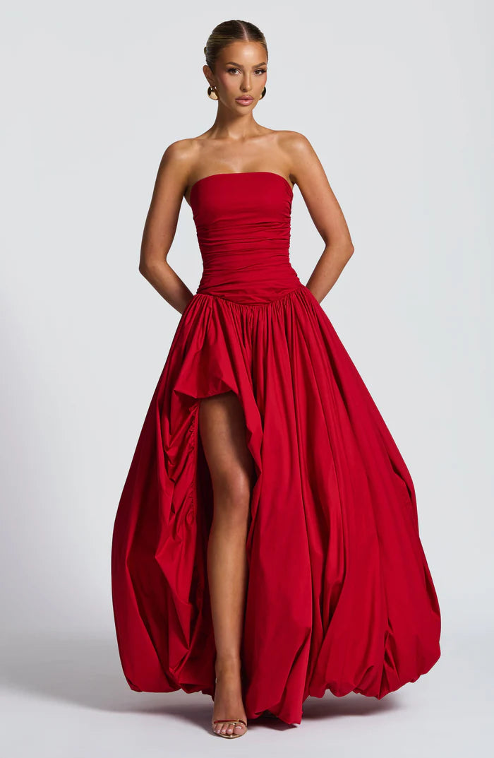 Aloysia | Women's Strapless Puffball Flowy Wedding Guest Dress