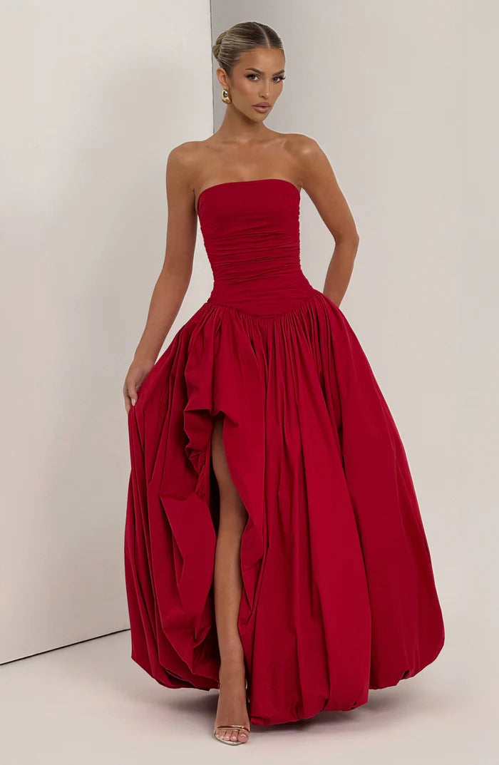 Aloysia | Women's Strapless Puffball Flowy Wedding Guest Dress