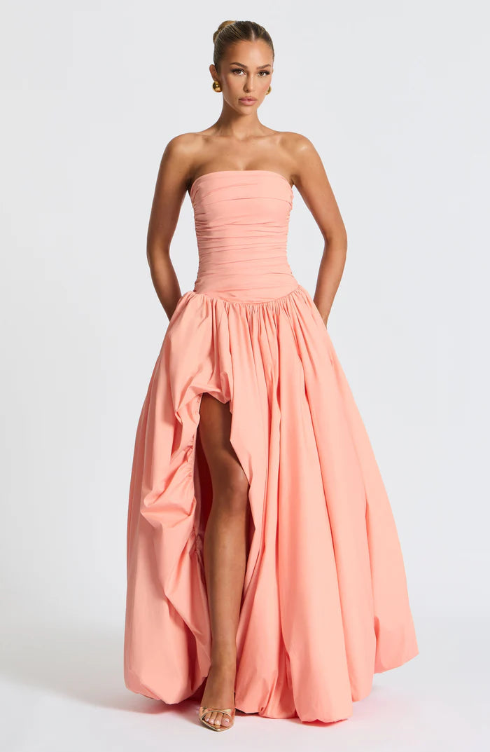 Aloysia | Women's Strapless Puffball Flowy Wedding Guest Dress