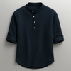 Aloysius | Men's Rolled Sleeve Mandarin Collar Dress Shirt