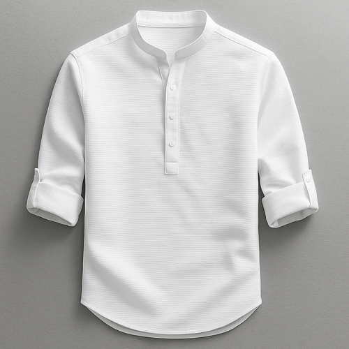 Aloysius | Men's Rolled Sleeve Mandarin Collar Dress Shirt