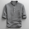 Aloysius | Men's Rolled Sleeve Mandarin Collar Dress Shirt
