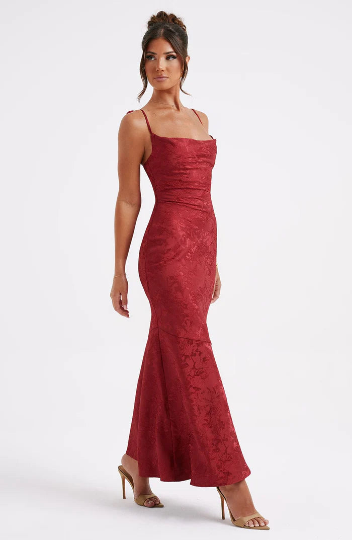Alpina | Women's Square Neck Sleeveless Wedding Guest Dress
