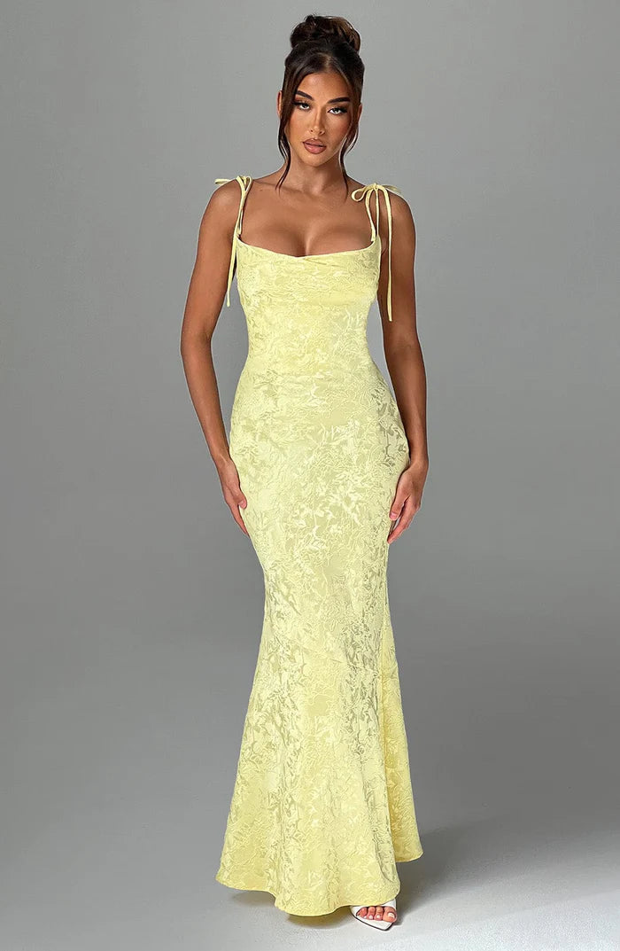 Alpina | Women's Square Neck Sleeveless Wedding Guest Dress