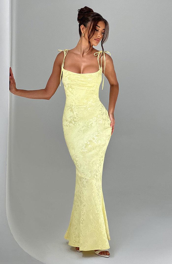 Alpina | Women's Square Neck Sleeveless Wedding Guest Dress