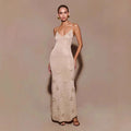 Alta | Women's Floral Open Back V Neck Wedding Guest Dress